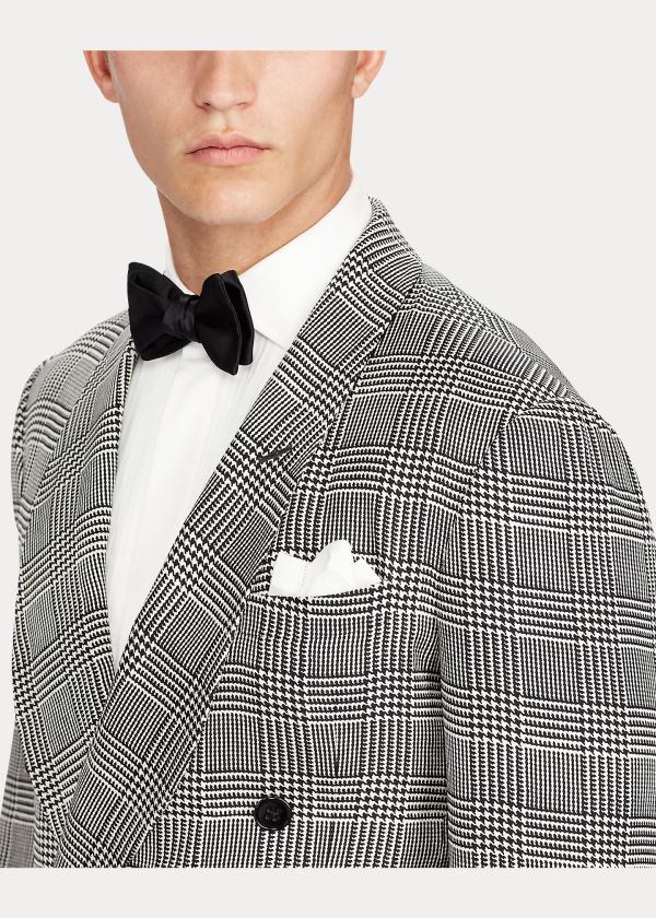 Ralph Lauren Handmade Plaid Dinner Jacket Černé Bílé | mmdEZzY4