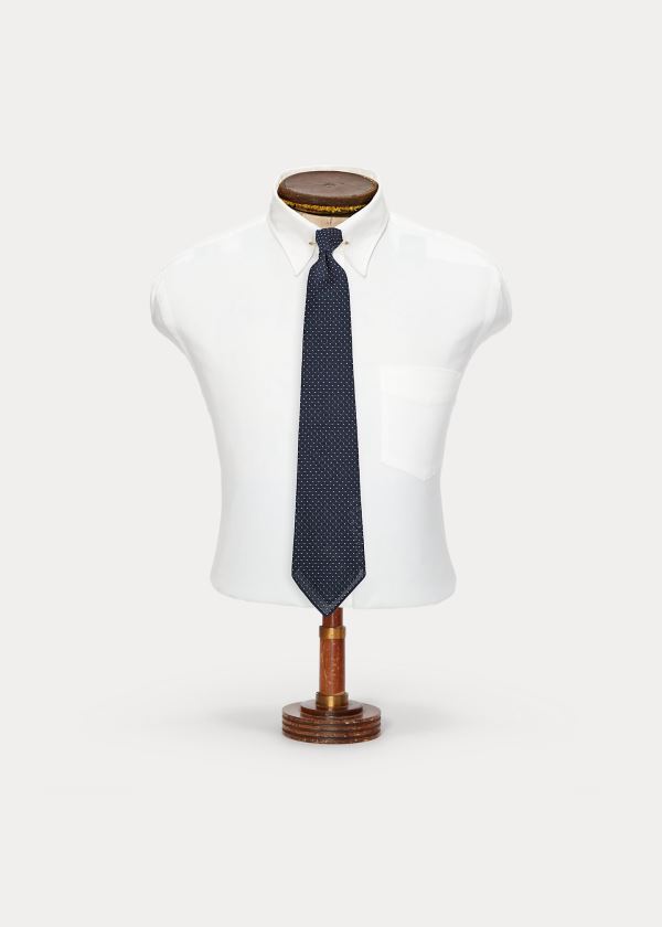 Ralph Lauren Handmade Polka-Dot Silk Tie Tmavě Blankyt | LDwQ5MEq