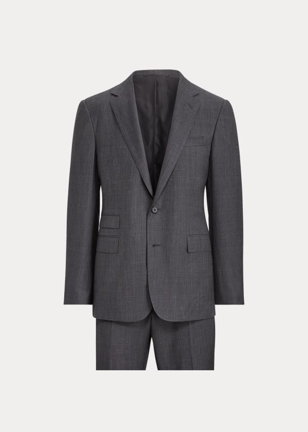 Ralph Lauren Handmade Wool Sharkskin Suit Tmavě Šedé | mFjqtMoP