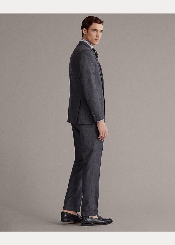 Ralph Lauren Handmade Wool Sharkskin Suit Tmavě Šedé | mFjqtMoP
