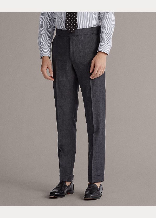 Ralph Lauren Handmade Wool Sharkskin Suit Tmavě Šedé | mFjqtMoP
