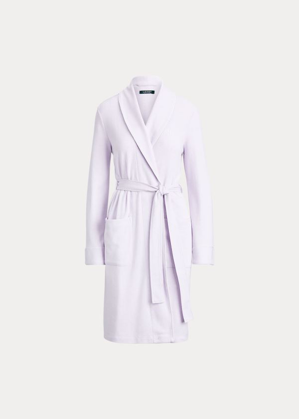 Ralph Lauren Herringbone Bavlněné-Blend Robe Fialové | Vm7dJ47E