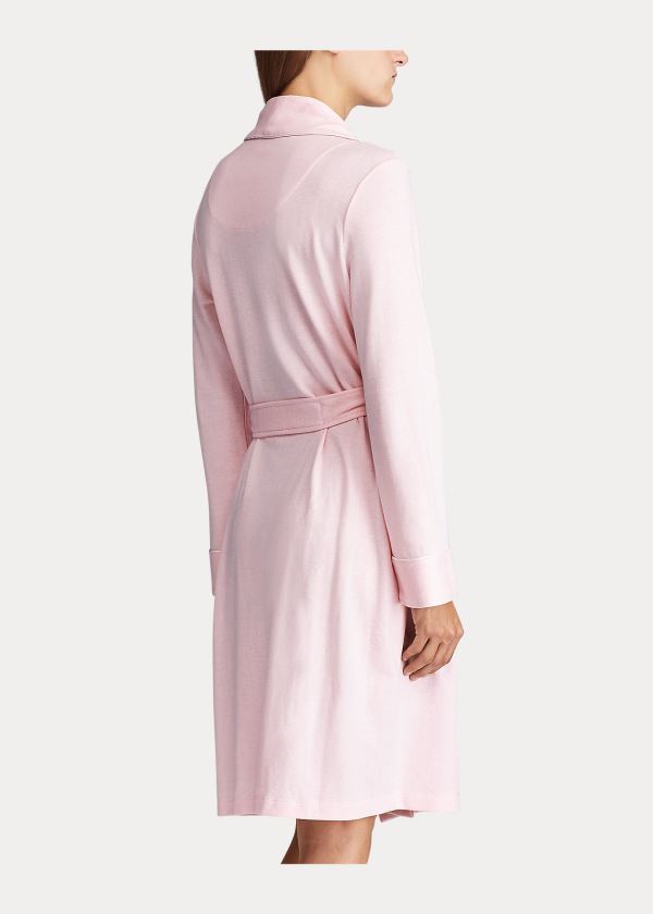 Ralph Lauren Herringbone Bavlněné-Blend Robe Růžové | Wr12IsHP