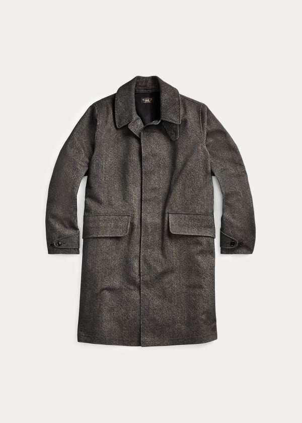 Ralph Lauren Herringbone-Print Raincoat Tmavě Šedé | 1td1EXLs