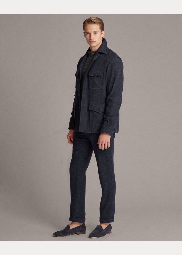 Ralph Lauren Herringbone Suit Jacket Černé Tmavě Blankyt | X4yW9rvV