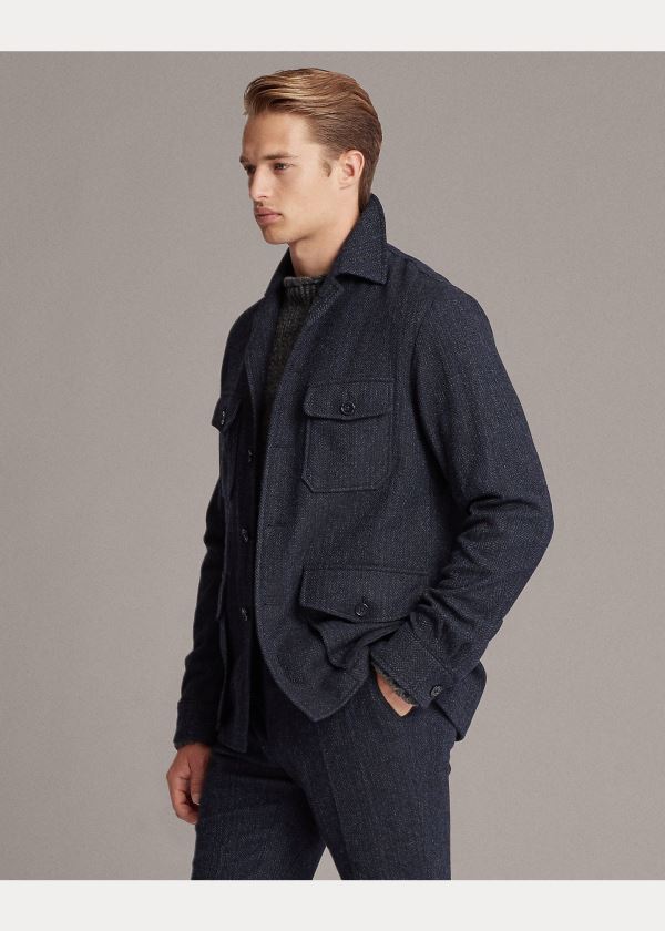 Ralph Lauren Herringbone Suit Jacket Černé Tmavě Blankyt | X4yW9rvV