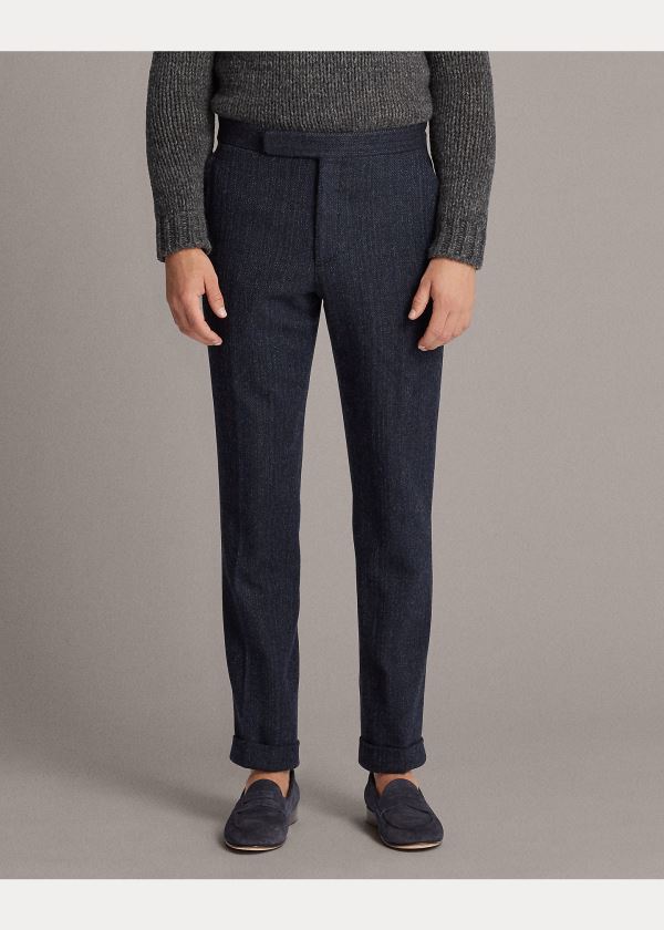 Ralph Lauren Herringbone Suit Trouser Černé Tmavě Blankyt | m3NZ7EKd