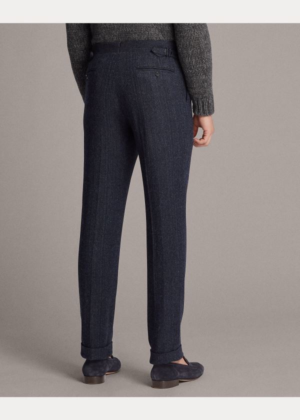 Ralph Lauren Herringbone Suit Trouser Černé Tmavě Blankyt | m3NZ7EKd