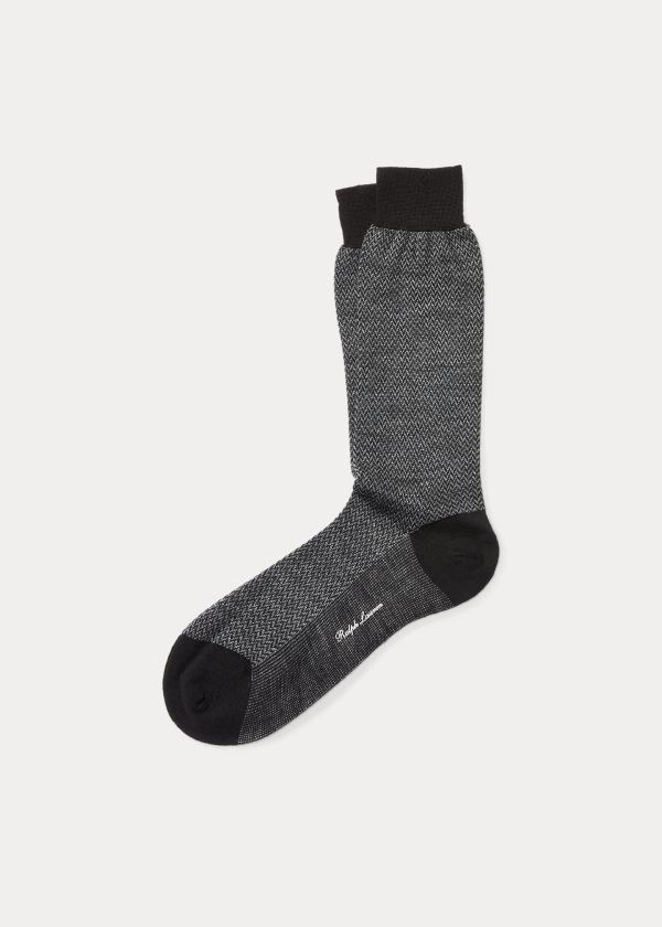Ralph Lauren Herringbone Trouser Socks Černé | uQsWVUWE