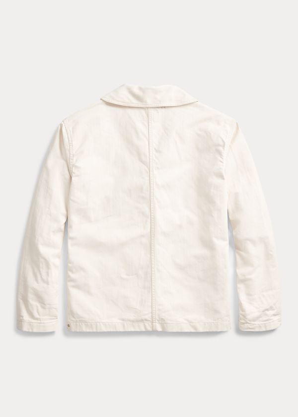 Ralph Lauren Herringbone Twill Jacket Bílé | nCZFCBrQ