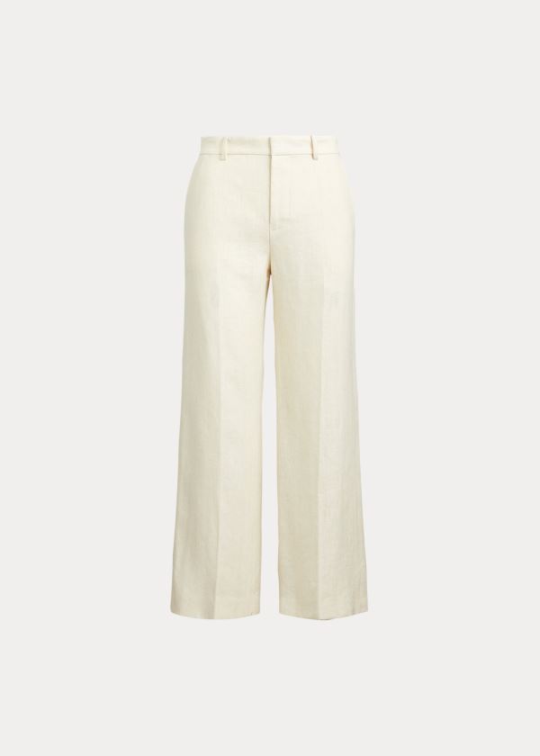 Ralph Lauren Herringbone Široké-Leg Pant Krém | tSNTXQxK