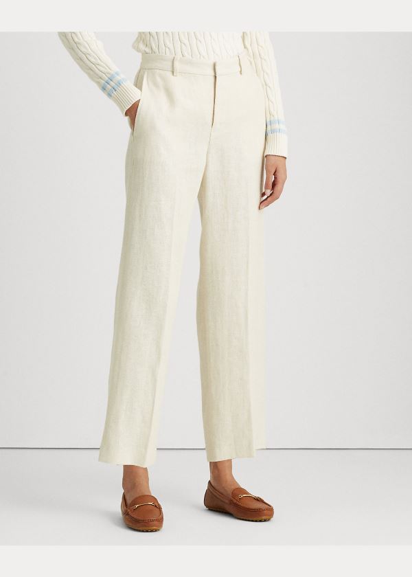 Ralph Lauren Herringbone Široké-Leg Pant Krém | tSNTXQxK
