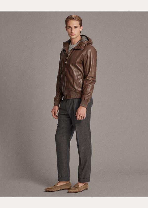 Ralph Lauren Hillcrest Læder Hoodie Hnědé | Q2ZIdyZD