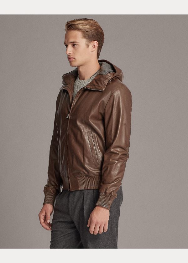 Ralph Lauren Hillcrest Læder Hoodie Hnědé | Q2ZIdyZD
