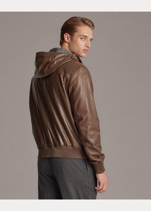 Ralph Lauren Hillcrest Læder Hoodie Hnědé | Q2ZIdyZD