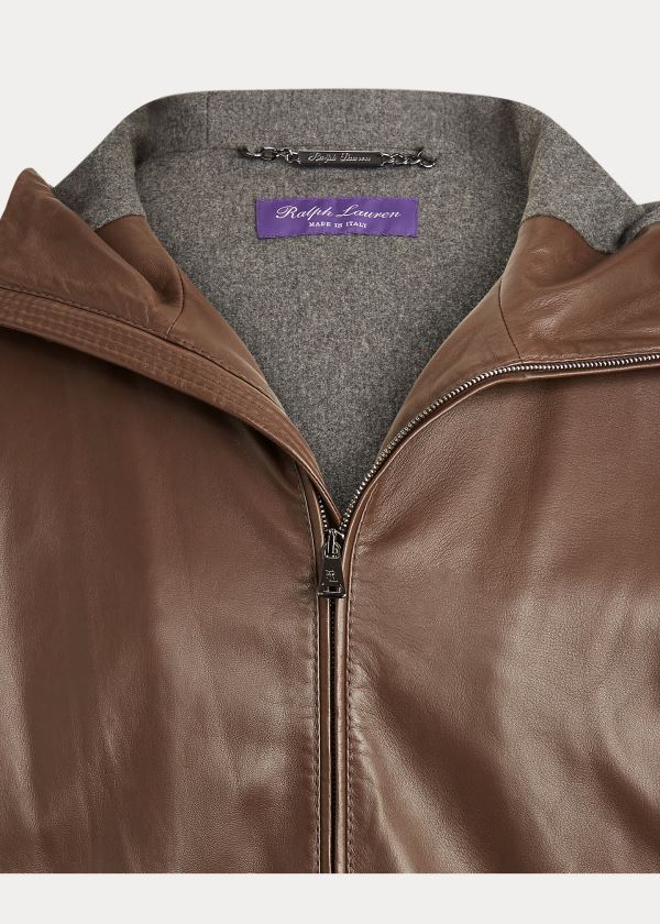 Ralph Lauren Hillcrest Læder Hoodie Hnědé | Q2ZIdyZD