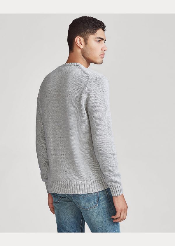 Ralph Lauren Iconic Bavlněné Crewneck Svetrové Šedé | qcFIsWJt