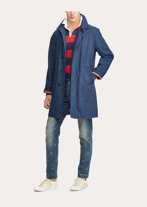 Ralph Lauren Indigo Balmacaan Topcoat Tmavě Blankyt | snotIKjb