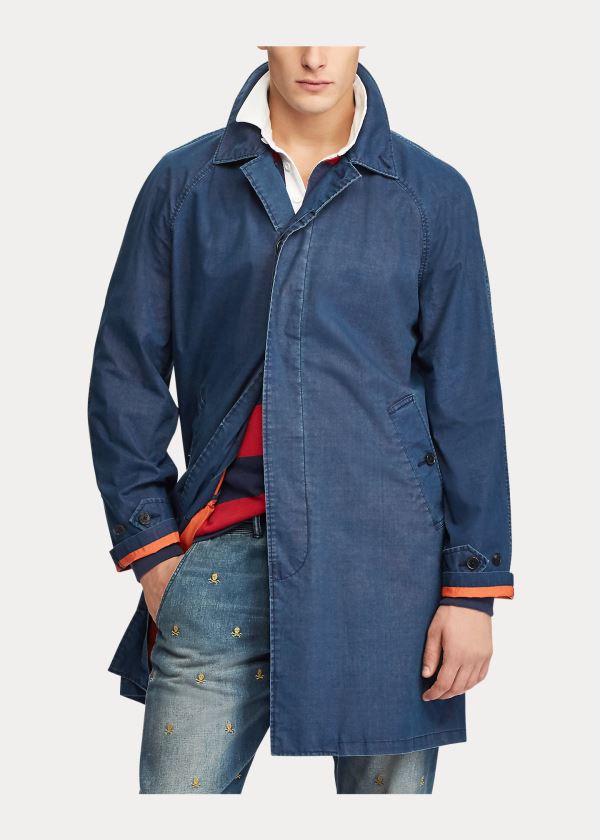 Ralph Lauren Indigo Balmacaan Topcoat Tmavě Blankyt | snotIKjb