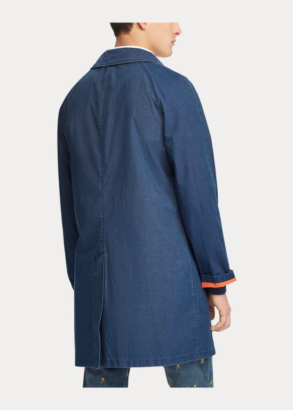 Ralph Lauren Indigo Balmacaan Topcoat Tmavě Blankyt | snotIKjb