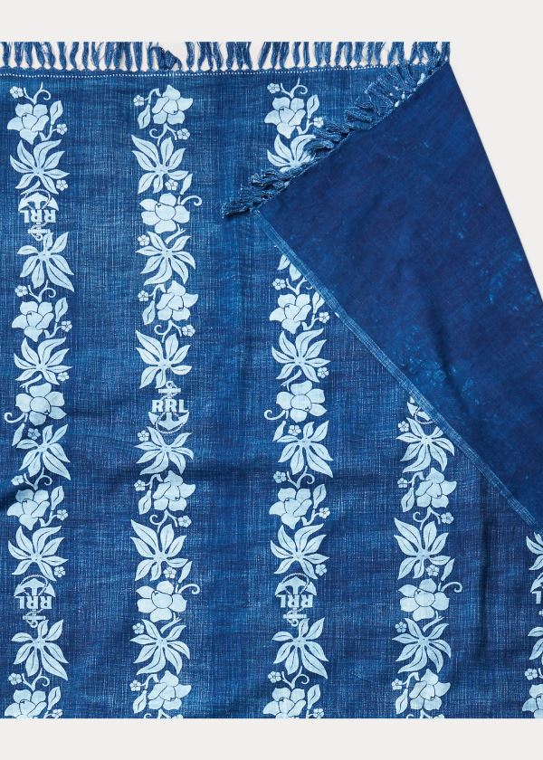 Ralph Lauren Indigo Bavlněné Beach Blanket Indigo Krém | RwMSvi2c