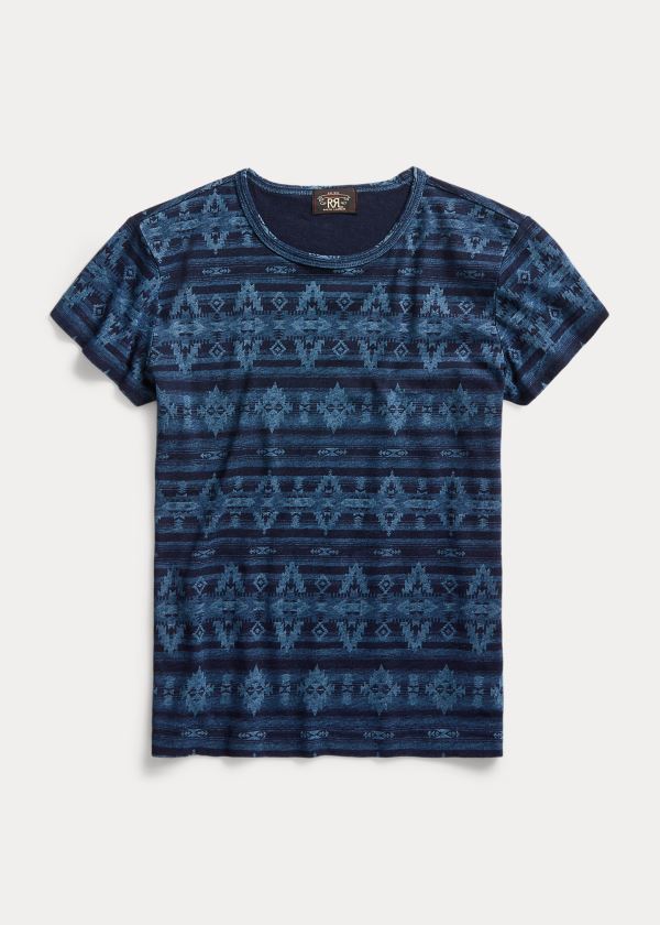 Ralph Lauren Indigo Bavlněné-Linen Tee Indigo Viacfarebný | 2zIalX8N