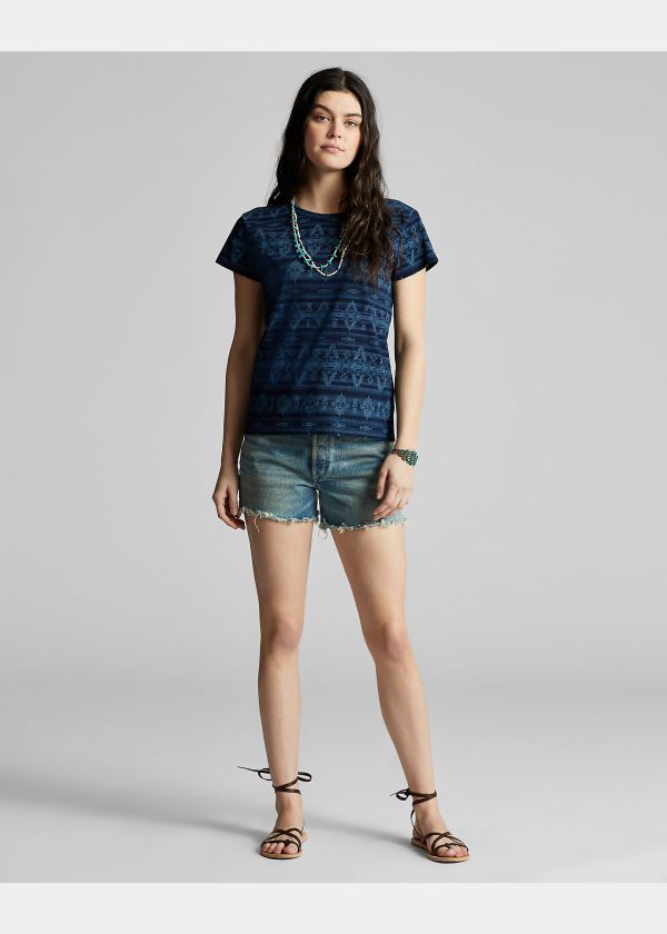 Ralph Lauren Indigo Bavlněné-Linen Tee Indigo Viacfarebný | 2zIalX8N