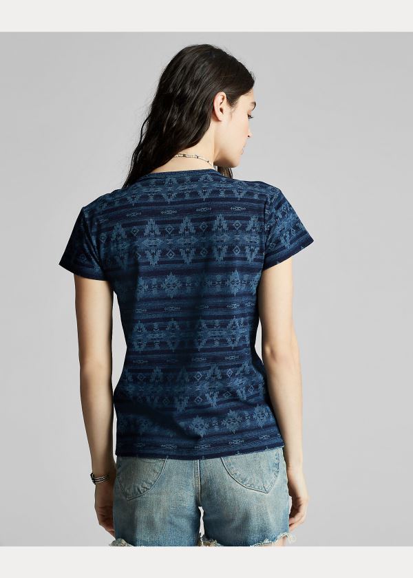 Ralph Lauren Indigo Bavlněné-Linen Tee Indigo Viacfarebný | 2zIalX8N