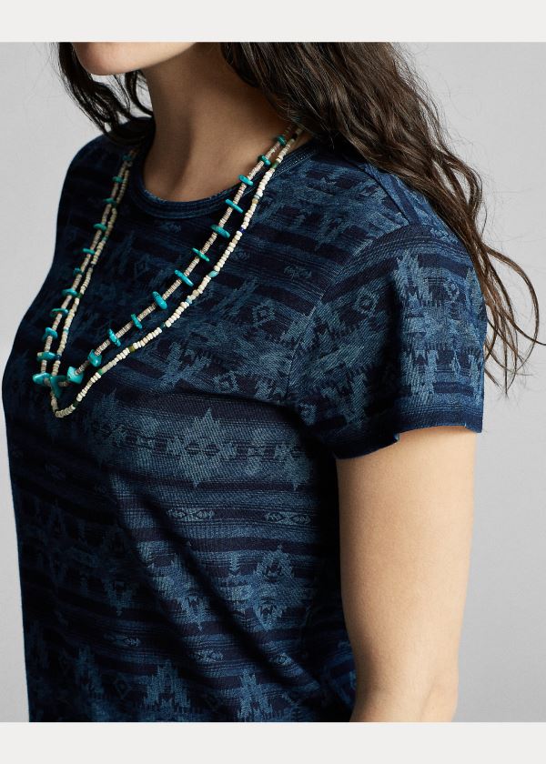 Ralph Lauren Indigo Bavlněné-Linen Tee Indigo Viacfarebný | 2zIalX8N