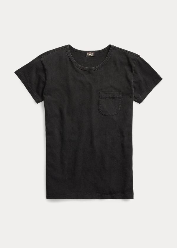 Ralph Lauren Indigo Bavlněné Pocket T-Shirt Černé Bílé | YZP7h4lD