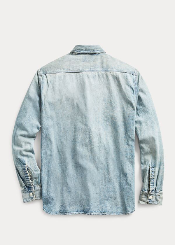 Ralph Lauren Indigo Denim Workshirt Blankyt Blankyt Světle Modré | uKxfQKiR