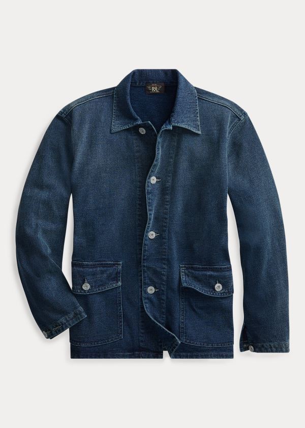 Ralph Lauren Indigo-Dyed Jersey Overshirt Indigo Blankyt Blankyt Světle Modré | 0JI26YJ7