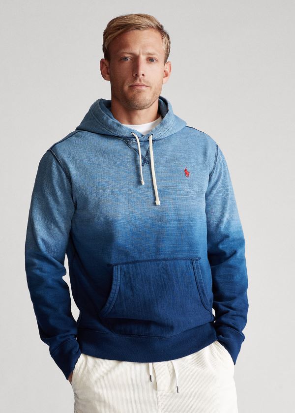 Ralph Lauren Indigo French Terry Hoodie Indigo Blankyt Světle Modré | SoNbnsjT