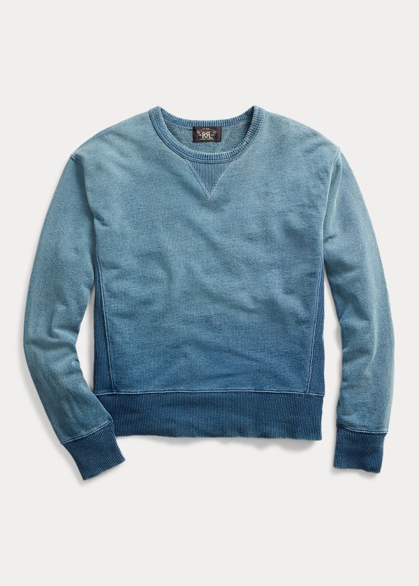 Ralph Lauren Indigo French Terry Sweatshirt Indigo Blankyt Blankyt Světle Modré | CivDgHCC