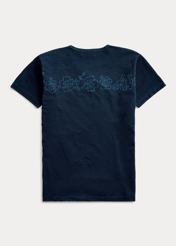Ralph Lauren Indigo Hibiscus Jersey T-Shirt Indigo | L4avi81Q