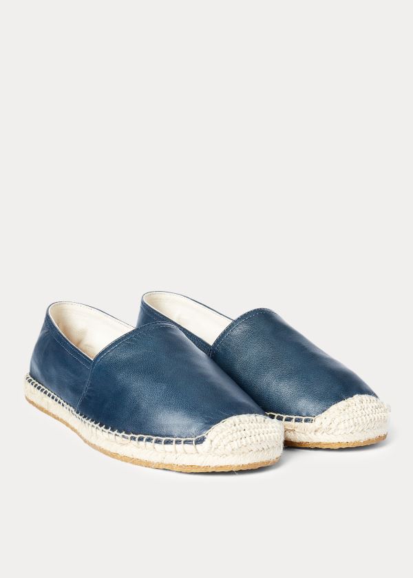 Ralph Lauren Indigo Læder Espadrilky Indigo | WqspDKeB