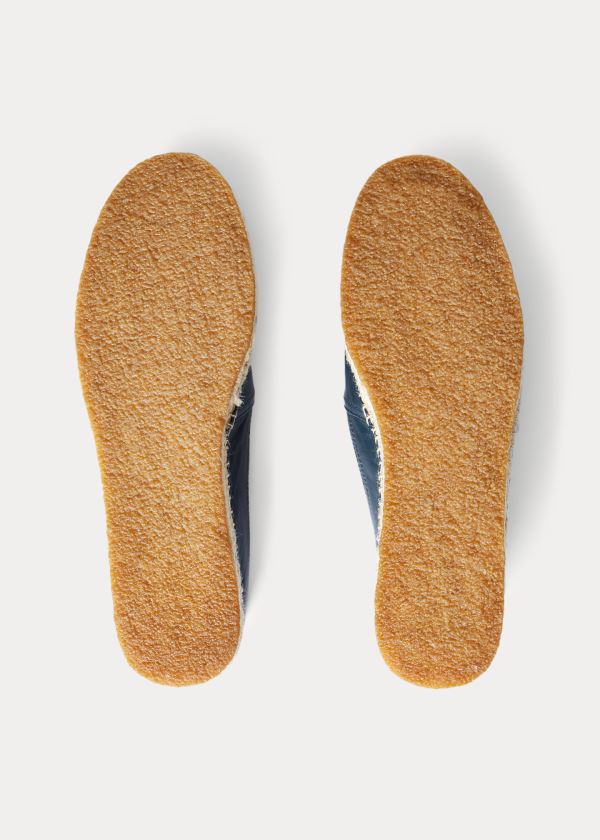 Ralph Lauren Indigo Læder Espadrilky Indigo | WqspDKeB