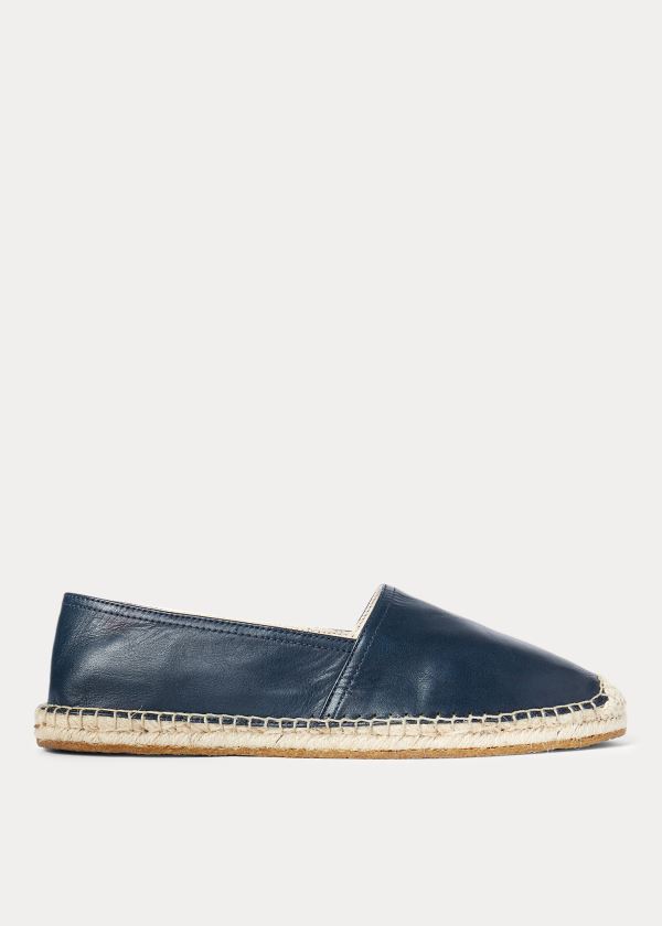 Ralph Lauren Indigo Læder Espadrilky Indigo | WqspDKeB