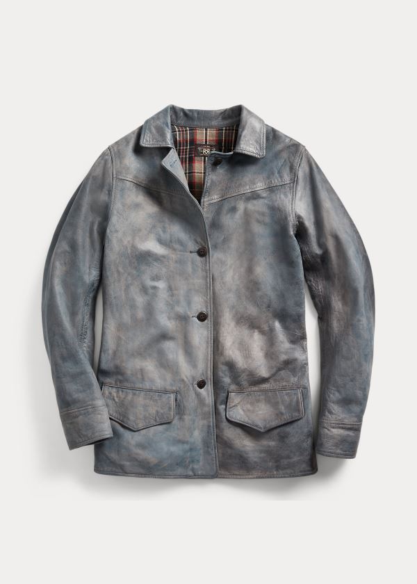 Ralph Lauren Indigo Læder Jacket Indigo | yQ8JSfNn