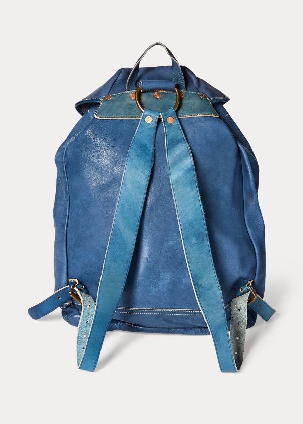 Ralph Lauren Indigo Læder Rucksack Indigo | CRfRneEX