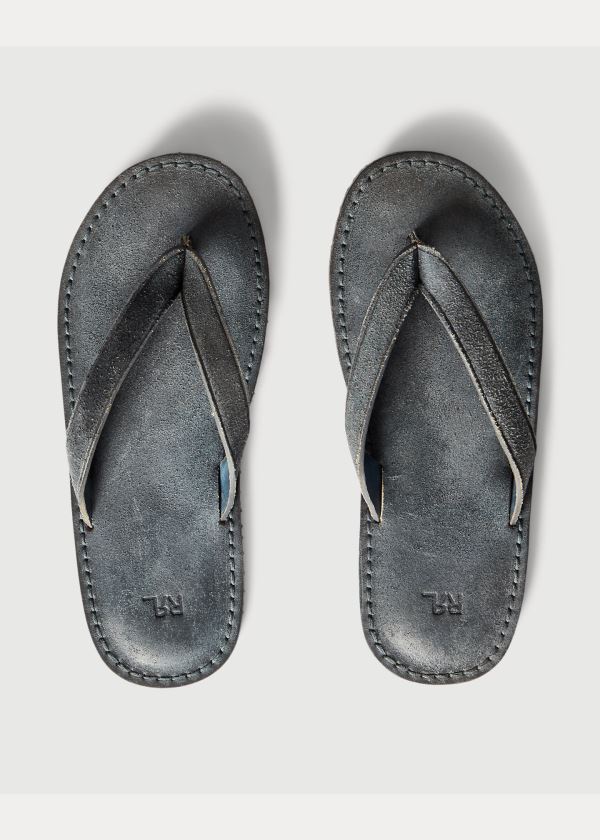Ralph Lauren Indigo Semišové Flip-Flop Sandal Indigo | ekqV97DJ