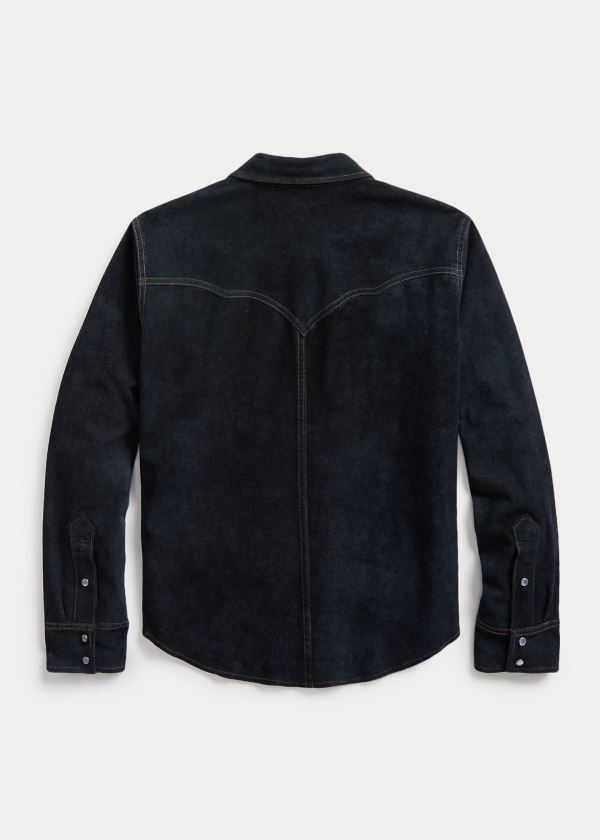 Ralph Lauren Indigo Semišové Western Jacket Indigo | 0QREs9lr