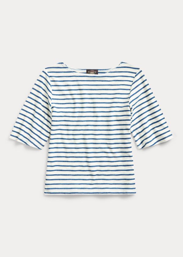 Ralph Lauren Indigo-Stripe Boatneck Top Tmavě Blankyt Indigo | oJaNgYHz