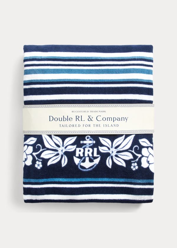 Ralph Lauren Indigo Striped Beach Towel Indigo Krém | 30amtKeK