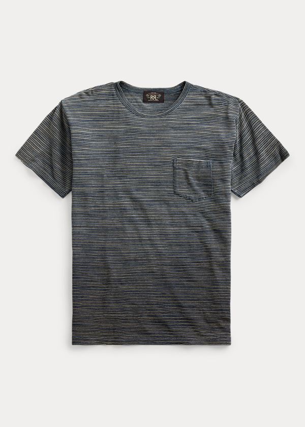 Ralph Lauren Indigo Striped Pocket T-Shirt Indigo Proužek | nHCdomCC