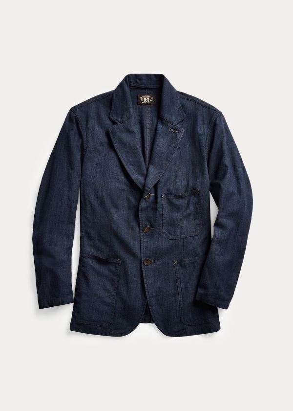 Ralph Lauren Indigo Woven Sportovní Coat Indigo | vpa3FGFe