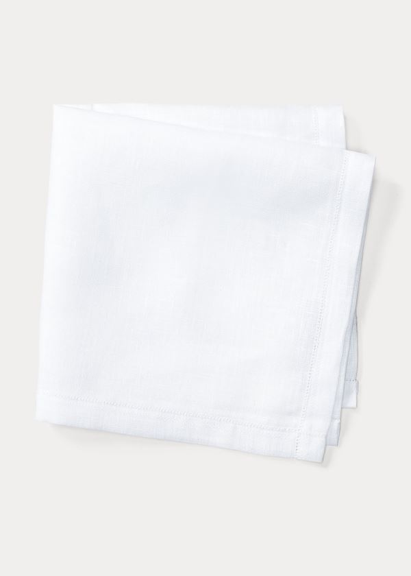 Ralph Lauren Irish Linen Pocket Square Bílé | Hfw9sAMF
