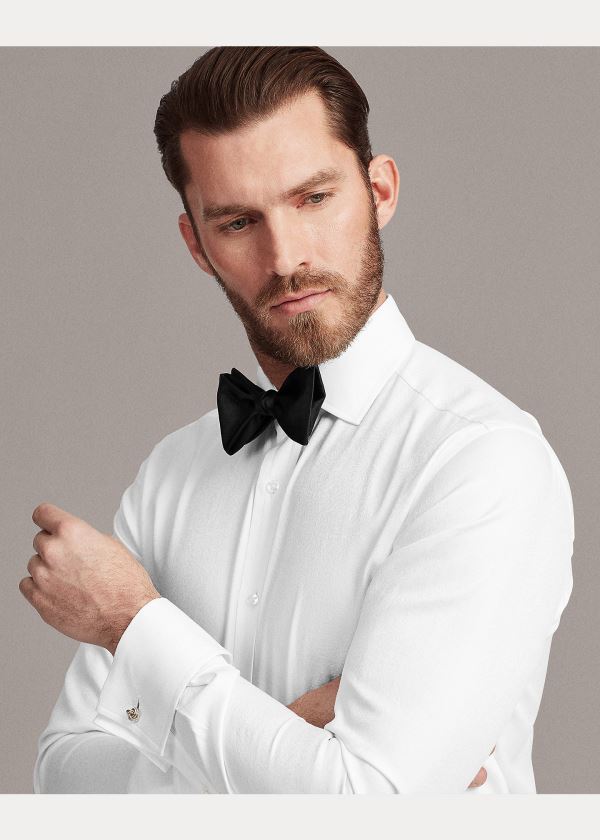 Ralph Lauren Jacquard French-Cuff Shirt Bílé | zmVoAO6Y