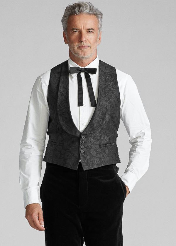 Ralph Lauren Jacquard Tuxedo Vest Černé | 5hyfpKfF