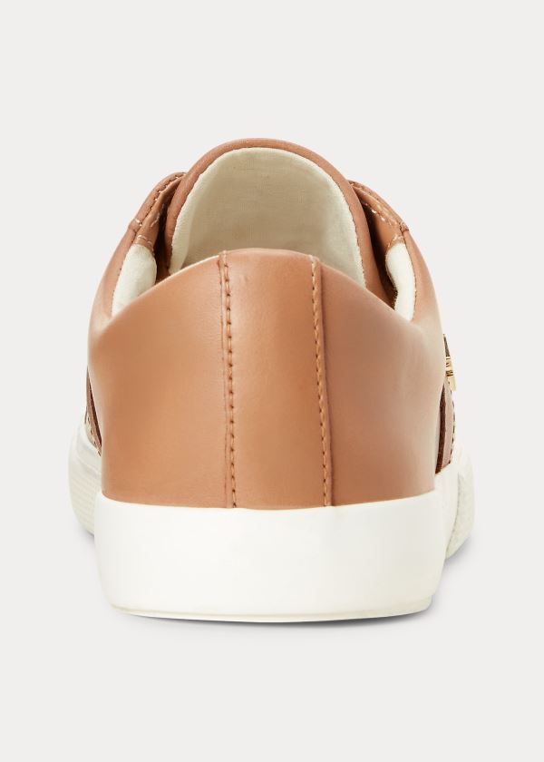 Ralph Lauren Janson II Læder Sneakers Hnědožlutý | iEpBdyvt